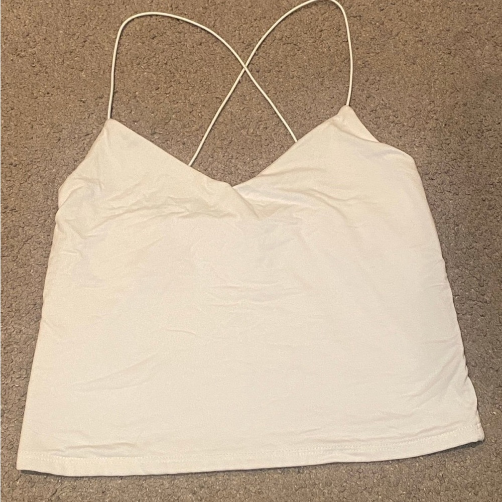 Chic White Camisole with Spaghetti Straps